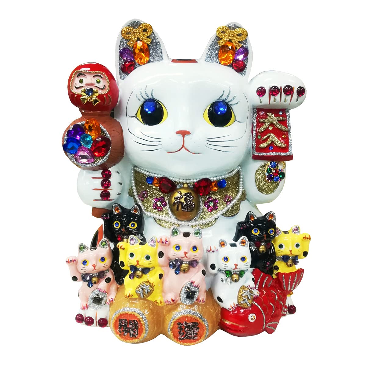【美品】招き猫 親子招福バンク 超ジャンボ ゴージャス 33cm Amazon.co.jp: 【DecoBabooオリジナル】親子招福バンク 超
